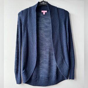 Lilly Pulitzer Navy Blue Open Front Knit Cardigan Sweater Women's XXS
